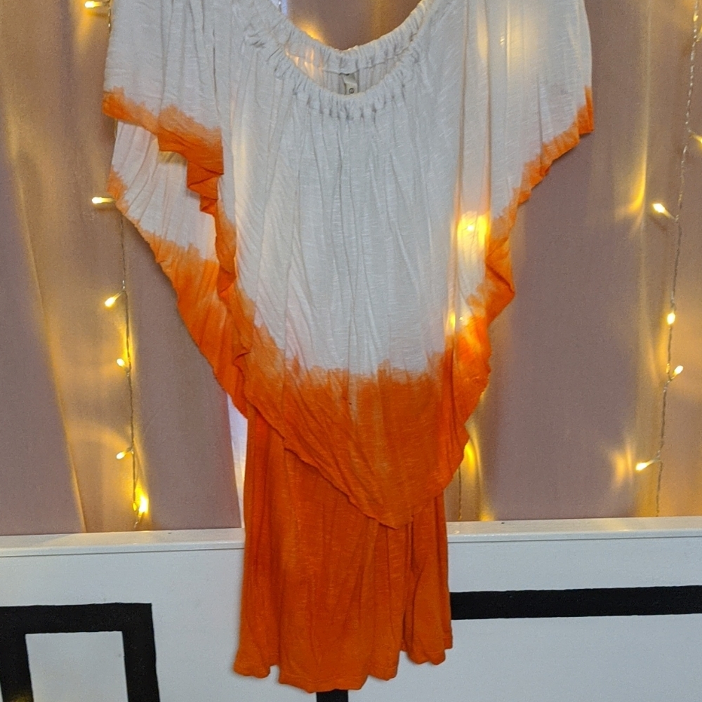 Orange and white dress